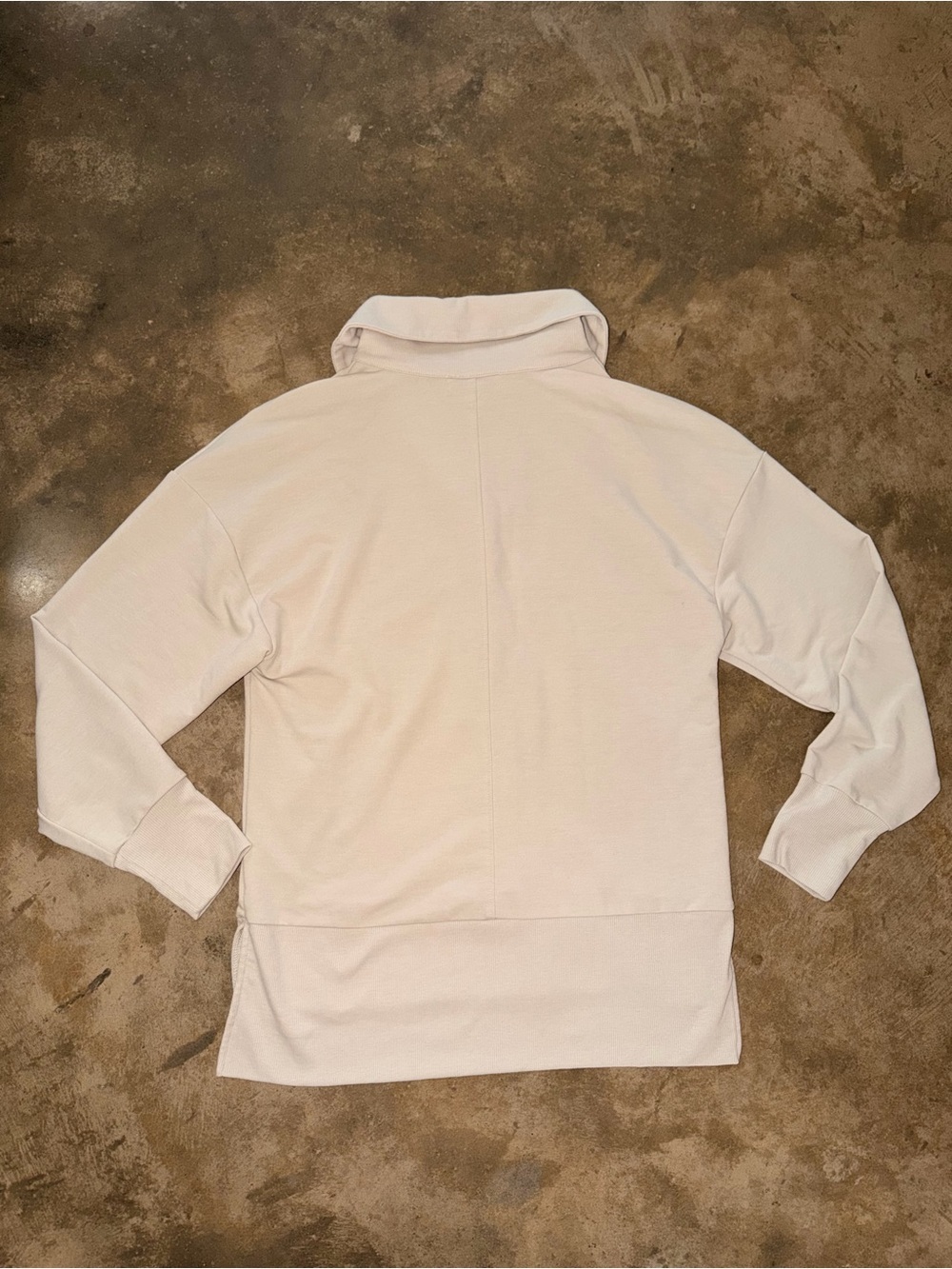 Sincerely Jules Cream Polo Collar Sweatshirt Pullover Relaxed Fit Medium - Picture 2 of 7